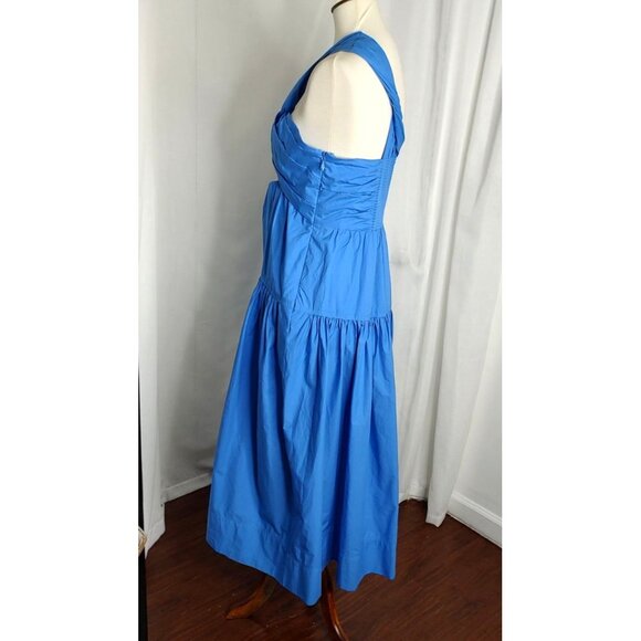 A.L.C Aubrey Dress 10 Blue Cut Out Twisted One Shoulder Cotton - Picture 11 of 15